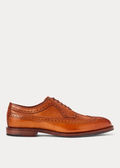 Tenis Polo Ralph Lauren Hombre Marrom - Sanderson Burnished Wingtip - YEJFA4792